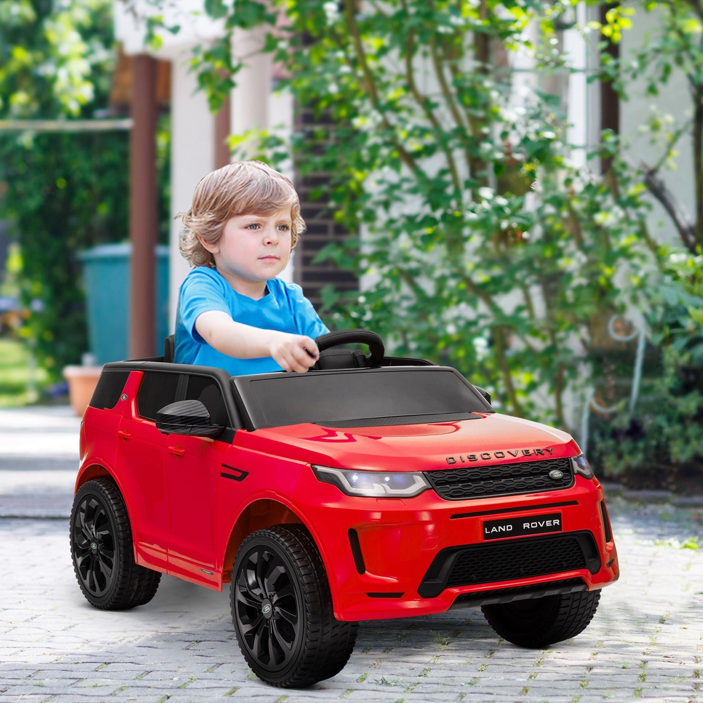 Qaba Land Rover Discovery Sport Licensed 12V Kids Ride on Car, Battery Powered Kids Electric Car with Remote Control, Soft Start, LED Lights, Music Horn, 3 Speeds, Red - 7DAY'S