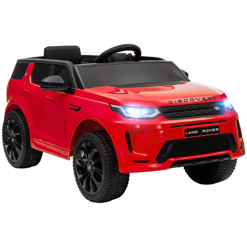 Qaba Land Rover Discovery Sport Licensed 12V Kids Ride on Car, Battery Powered Kids Electric Car with Remote Control, Soft Start, LED Lights, Music Horn, 3 Speeds, Red