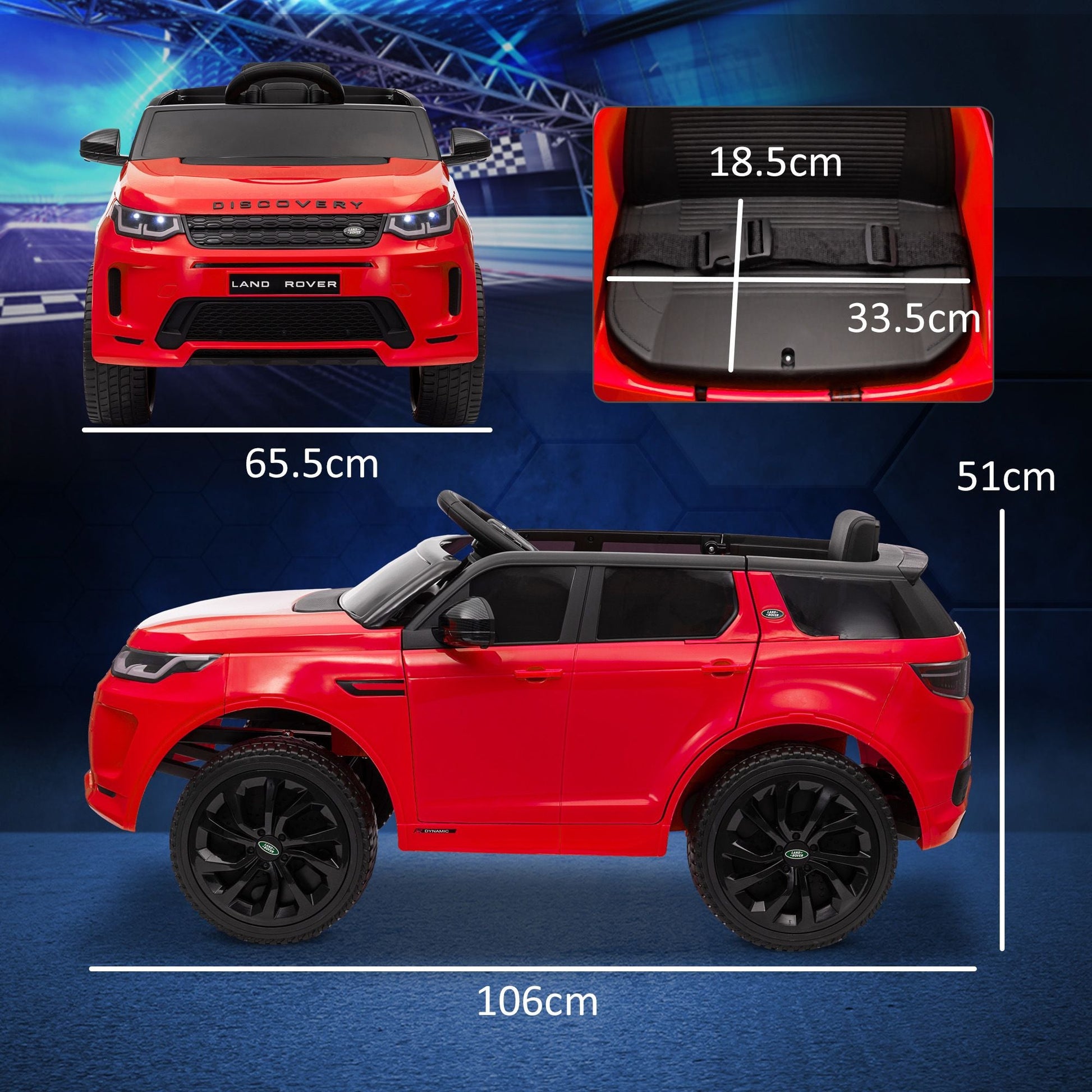 Qaba Land Rover Discovery Sport Licensed 12V Kids Ride on Car, Battery Powered Kids Electric Car with Remote Control, Soft Start, LED Lights, Music Horn, 3 Speeds, Red - 7DAY'S