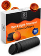 Quick Light Hookah Charcoal Tablets Premium Quality Incense Charcoal Discs Pack of 200 Charcoal for Incense Burning - 7DAY'S