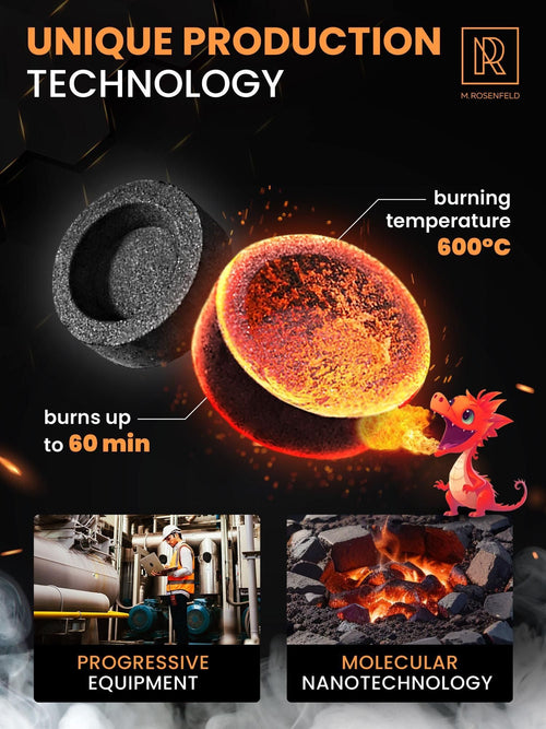 Quick Light Hookah Charcoal Tablets Premium Quality Incense Charcoal Discs Pack of 200 Charcoal for Incense Burning - 7DAY'S