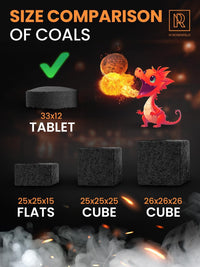 Quick Light Hookah Charcoal Tablets Premium Quality Incense Charcoal Discs Pack of 200 Charcoal for Incense Burning - 7DAY'S