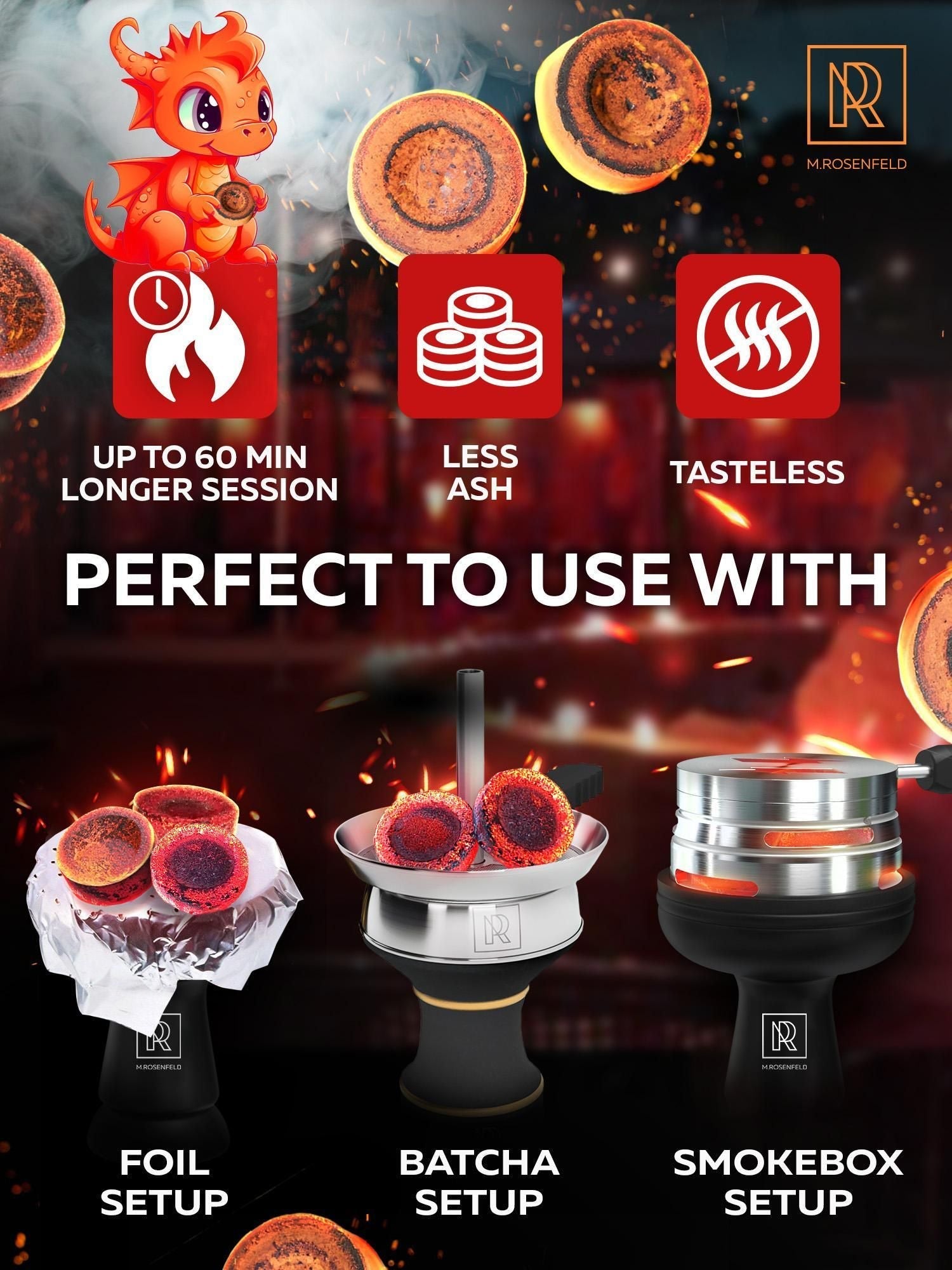 Quick Light Hookah Charcoal Tablets Premium Quality Incense Charcoal Discs Pack of 200 Charcoal for Incense Burning - 7DAY'S