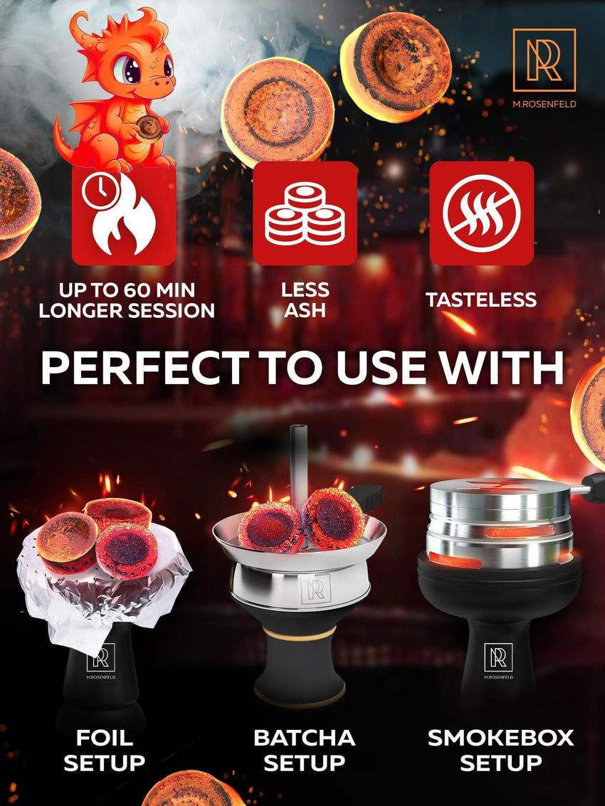 Quick Light Hookah Charcoal Tablets Premium Quality Incense Charcoal Discs Pack of 200 Charcoal for Incense Burning - 7DAY'S