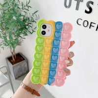 Rainbow Love Bubble is applicable to iPhone12 12 decompression mobile phone case. The pioneer XR pinch decompression protective sleeve is soft - 7DAY'S