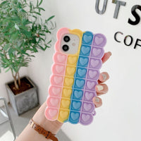 Rainbow Love Bubble is applicable to iPhone12 12 decompression mobile phone case. The pioneer XR pinch decompression protective sleeve is soft - 7DAY'S