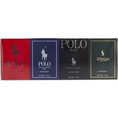 RALPH LAUREN VARIETY by Ralph Lauren 4 PIECE MINI VARIETY WITH POLO & POLO BLUE & POLO BLACK & POLO RED AND ALL EDT .5 OZ - 7DAY'S