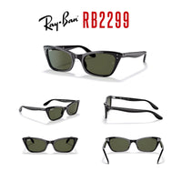 Ray - Ban Lady Burbank RB2299 Cateye Sunglasses for Women + BUNDLE With Designer iWear Complimentary Eyewear Kit - 7DAY'S