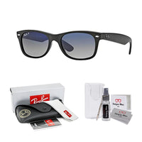 Ray - Ban RB2132 POLARIZED NEW WAYFARER Square Sunglasses For Men For Women + BUNDLE with Designer iWear Eyewear Care Kit - 7DAY'S
