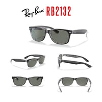 Ray - Ban RB2132 POLARIZED NEW WAYFARER Square Sunglasses For Men For Women + BUNDLE with Designer iWear Eyewear Care Kit - 7DAY'S