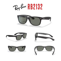 Ray - Ban RB2132 POLARIZED NEW WAYFARER Square Sunglasses For Men For Women + BUNDLE with Designer iWear Eyewear Care Kit - 7DAY'S