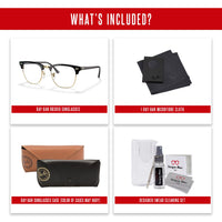 Ray - Ban RB3016 CLUBMASTER Sunglasses For Men For Women + BUNDLE with Designer iWear Eyewear Care Kit - 7DAY'S