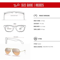 Ray - Ban RB3025 Metal Aviator Sunglasses For Men For Women + BUNDLE with Designer iWear Eyewear Care Kit - 7DAY'S