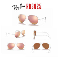 Ray - Ban RB3025 Metal Aviator Sunglasses For Men For Women + BUNDLE with Designer iWear Eyewear Care Kit - 7DAY'S