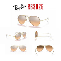 Ray - Ban RB3025 Metal Aviator Sunglasses For Men For Women + BUNDLE with Designer iWear Eyewear Care Kit - 7DAY'S
