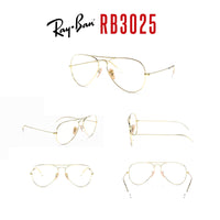 Ray - Ban RB3025 Metal Aviator Sunglasses For Men For Women + BUNDLE with Designer iWear Eyewear Care Kit - 7DAY'S
