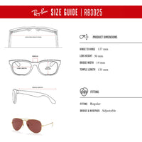 Ray - Ban RB3025 Metal POLARIZED Aviator Sunglasses For Men For Women + BUNDLE with Designer iWear Eyewear Care Kit - 7DAY'S