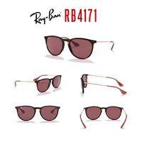 Ray - Ban RB4171 ERIKA Round Sunglasses For Women + BUNDLE with Designer iWear Eyewear Care Kit - 7DAY'S
