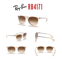 Ray - Ban RB4171 ERIKA Round Sunglasses For Women + BUNDLE with Designer iWear Eyewear Care Kit - 7DAY'S