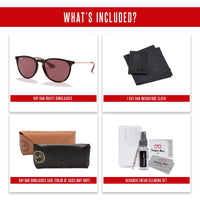 Ray - Ban RB4171 ERIKA Round Sunglasses For Women + BUNDLE with Designer iWear Eyewear Care Kit - 7DAY'S