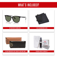 Ray - Ban RB4378 Square Sunglasses for Women + BUNDLE With Designer iWear Complimentary Eyewear Kit - 7DAY'S