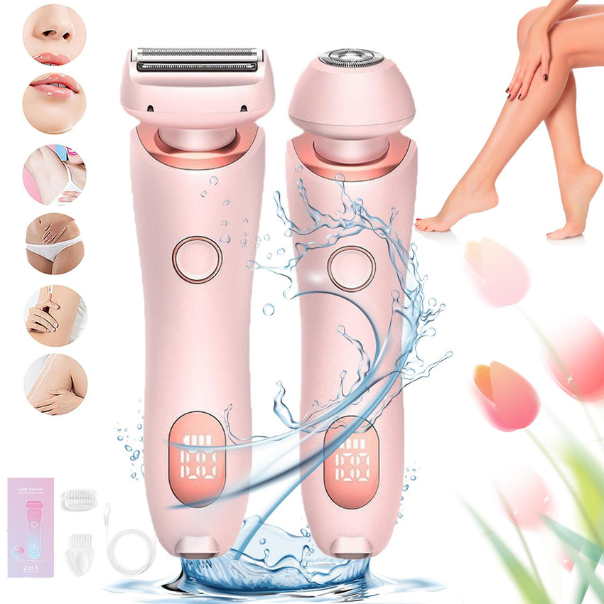 Rayzo Smooth Shave, Body Shaver Women, Dermwave Trimmer 2.0, VantiqueShaver, Razyo Razor, Comfort 2 in 1 Electric Lady Shaver, 2 In1 Wet & Dry (Blue) - 7DAY'S