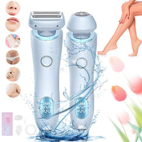 Rayzo Smooth Shave, Body Shaver Women, Dermwave Trimmer 2.0, VantiqueShaver, Razyo Razor, Comfort 2 in 1 Electric Lady Shaver, 2 In1 Wet & Dry (Blue) - 7DAY'S