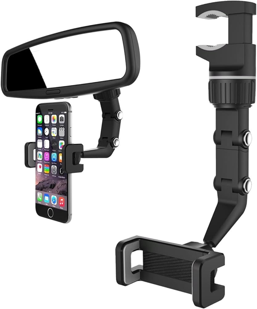 Rearview Mirror Phone Holder, Multi - Function Adjustable 360° Universal Holder, 360 Degree Car PhoneHolder Rearview Mirror,Rotato Grip Cell PhoneHolder,Multi - Function Universal Adjustable (2) - 7DAY'S
