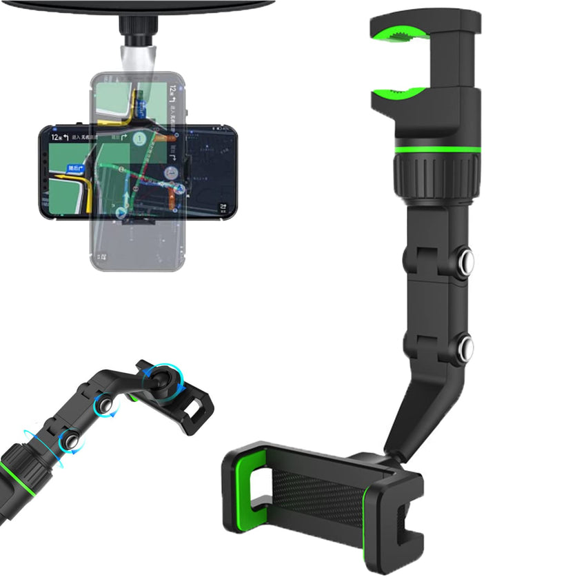 Rearview Mirror Phone Holder, Multi - Function Adjustable 360° Universal Holder, 360 Degree Car PhoneHolder Rearview Mirror,Rotato Grip Cell PhoneHolder,Multi - Function Universal Adjustable (2) - 7DAY'S