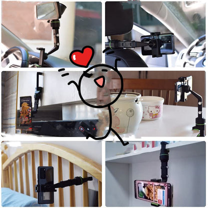 Rearview Mirror Phone Holder, Multi - Function Adjustable 360° Universal Holder, 360 Degree Car PhoneHolder Rearview Mirror,Rotato Grip Cell PhoneHolder,Multi - Function Universal Adjustable (2) - 7DAY'S