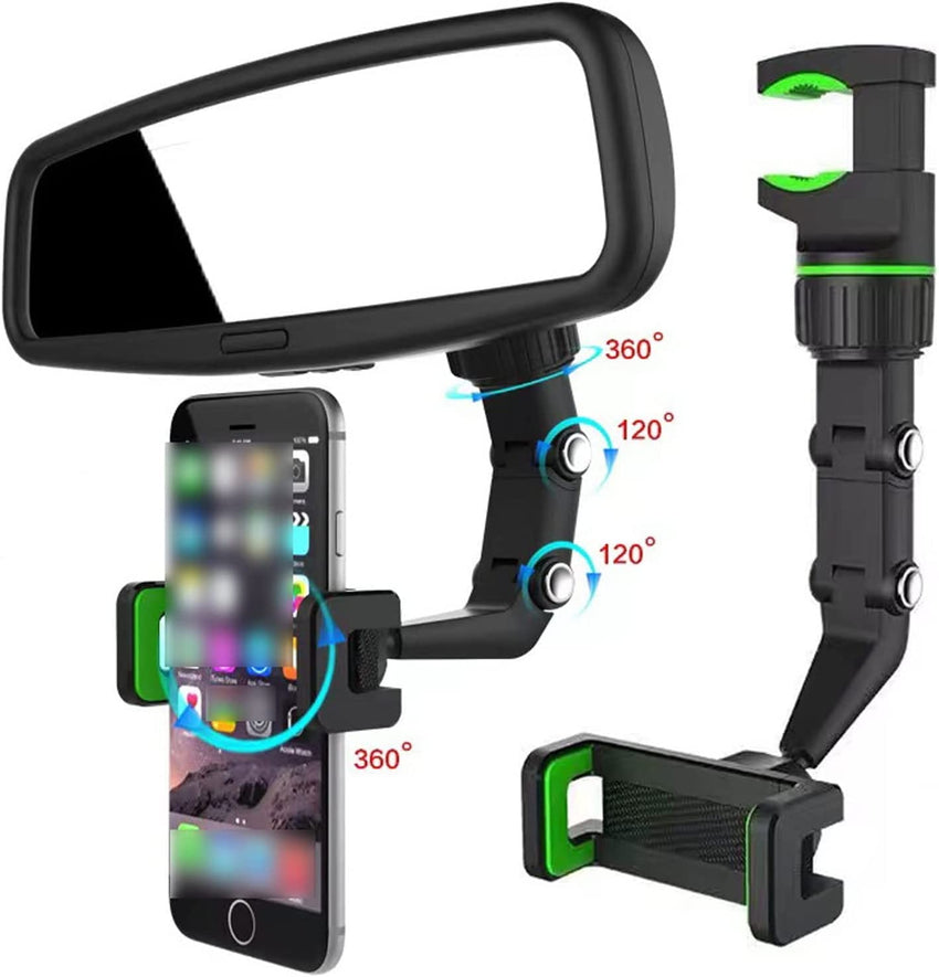 Rearview Mirror Phone Holder, Multi - Function Adjustable 360° Universal Holder, 360 Degree Car PhoneHolder Rearview Mirror,Rotato Grip Cell PhoneHolder,Multi - Function Universal Adjustable (2) - 7DAY'S