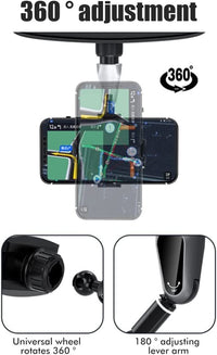 Rearview Mirror Phone Holder, Multi - Function Adjustable 360° Universal Holder, 360 Degree Car PhoneHolder Rearview Mirror,Rotato Grip Cell PhoneHolder,Multi - Function Universal Adjustable (2) - 7DAY'S