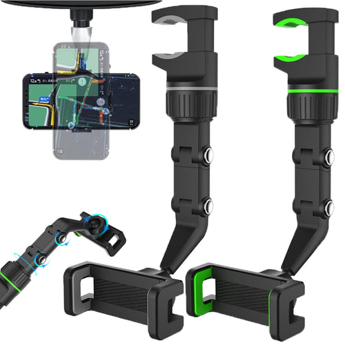 Rearview Mirror Phone Holder, Multi - Function Adjustable 360° Universal Holder, 360 Degree Car PhoneHolder Rearview Mirror,Rotato Grip Cell PhoneHolder,Multi - Function Universal Adjustable (2) - 7DAY'S