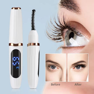 Rechargeable Electric Heated Eyelash Curler Digital Display Eyelash Curler Beauty Makeup Tool 3 Gears Temperature Control - 7DAY'S