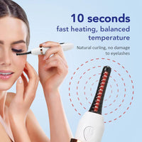 Rechargeable Electric Heated Eyelash Curler Digital Display Eyelash Curler Beauty Makeup Tool 3 Gears Temperature Control - 7DAY'S