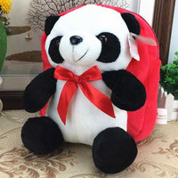 Red Cute Plush Panda Kids Shoulder Bag Travel Snacks Backpack Small School Bag - 7DAY'S