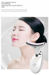 Red - Light - Therapy - for - Face and Neck, Red Light Therapy Wand, 3 Color Led Face Neck Massager for Skin Tightening, Face Lift, Wrinkle Removal, White - 7DAY'S