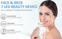 Red - Light - Therapy - for - Face and Neck, Red Light Therapy Wand, 3 Color Led Face Neck Massager for Skin Tightening, Face Lift, Wrinkle Removal, White - 7DAY'S
