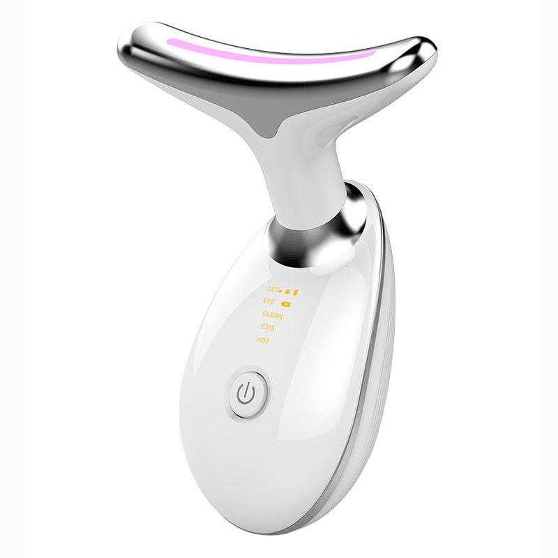 Red - Light - Therapy - for - Face and Neck, Red Light Therapy Wand, 3 Color Led Face Neck Massager for Skin Tightening, Face Lift, Wrinkle Removal, White - 7DAY'S