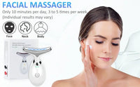 Red - Light - Therapy - for - Face and Neck, Red Light Therapy Wand, 3 Color Led Face Neck Massager for Skin Tightening, Face Lift, Wrinkle Removal, White - 7DAY'S