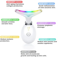 Red - Light - Therapy - for - Face and Neck, Red Light Therapy Wand, 3 Color Led Face Neck Massager for Skin Tightening, Face Lift, Wrinkle Removal, White - 7DAY'S
