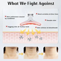 Red - Light - Therapy - for - Face and Neck, Red Light Therapy Wand, 3 Color Led Face Neck Massager for Skin Tightening, Face Lift, Wrinkle Removal, White - 7DAY'S