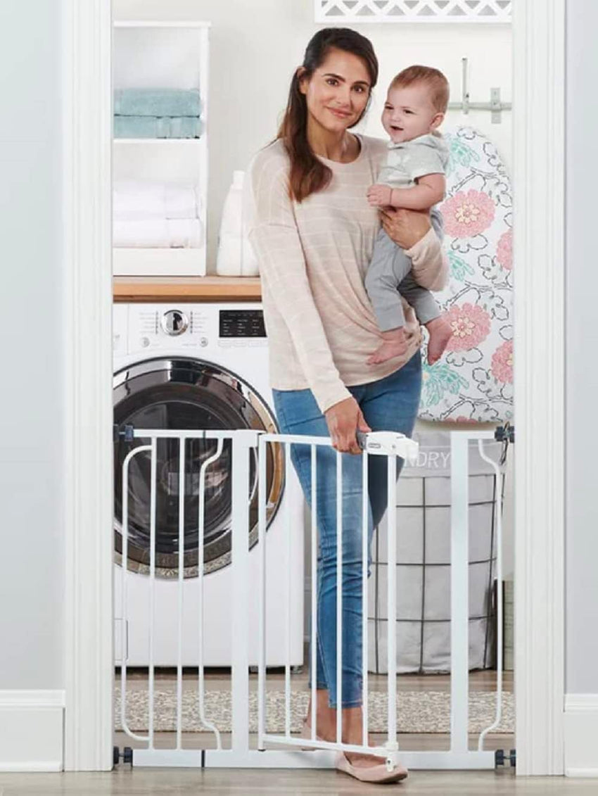 Regalo Easy Step 38.5 - Inch Extra Wide Walk Thru Baby Gate, White Original version - 7DAY'S