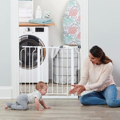 Regalo Easy Step 38.5 - Inch Extra Wide Walk Thru Baby Gate, White Original version - 7DAY'S