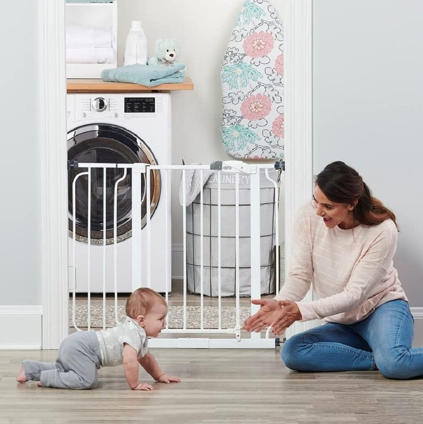 Regalo Easy Step 38.5 - Inch Extra Wide Walk Thru Baby Gate, White Original version - 7DAY'S