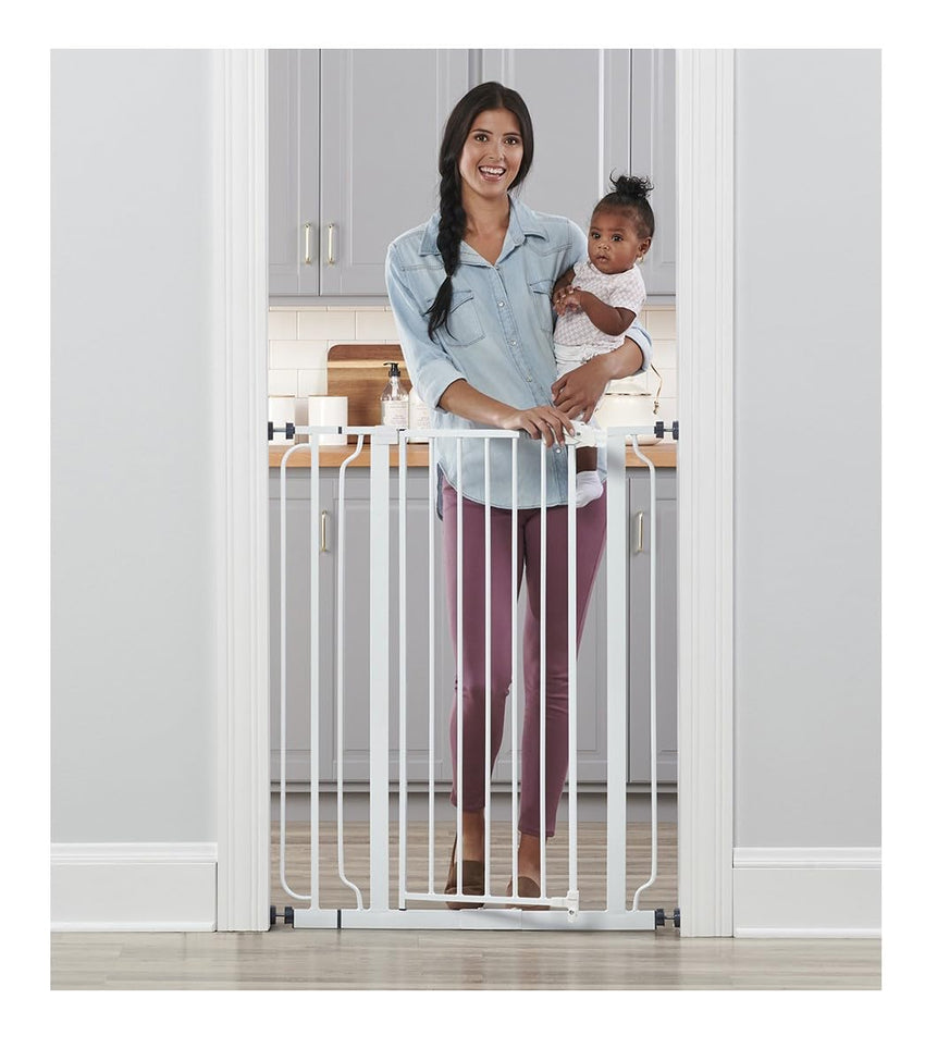 Regalo Easy Step 38.5 - Inch Extra Wide Walk Thru Baby Gate, White Original version - 7DAY'S