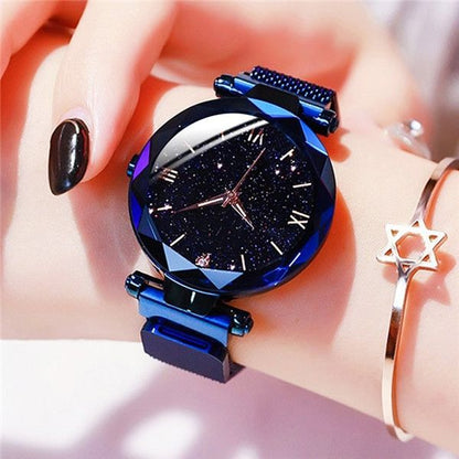 reloj mujer Women's Fashion Starry Sky Watches Magnet Buckle Mesh Belt Diamond Quartz Watch Women Dress Clock relogio feminino - 7DAY'S