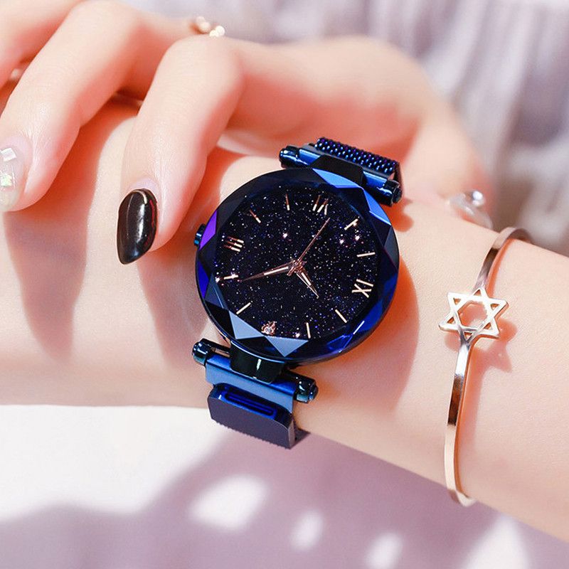 reloj mujer Women's Fashion Starry Sky Watches Magnet Buckle Mesh Belt Diamond Quartz Watch Women Dress Clock relogio feminino - 7DAY'S