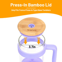 Replacement Bamboo Lid for Tumblers, Press - In Lid, Fits Tronco 32 oz 42 oz Glass Tumblers with Handle, Amber - 7DAY'S
