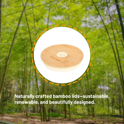 Replacement Bamboo Lid for Tumblers, Press - In Lid, Fits Tronco 32 oz 42 oz Glass Tumblers with Handle, Amber - 7DAY'S